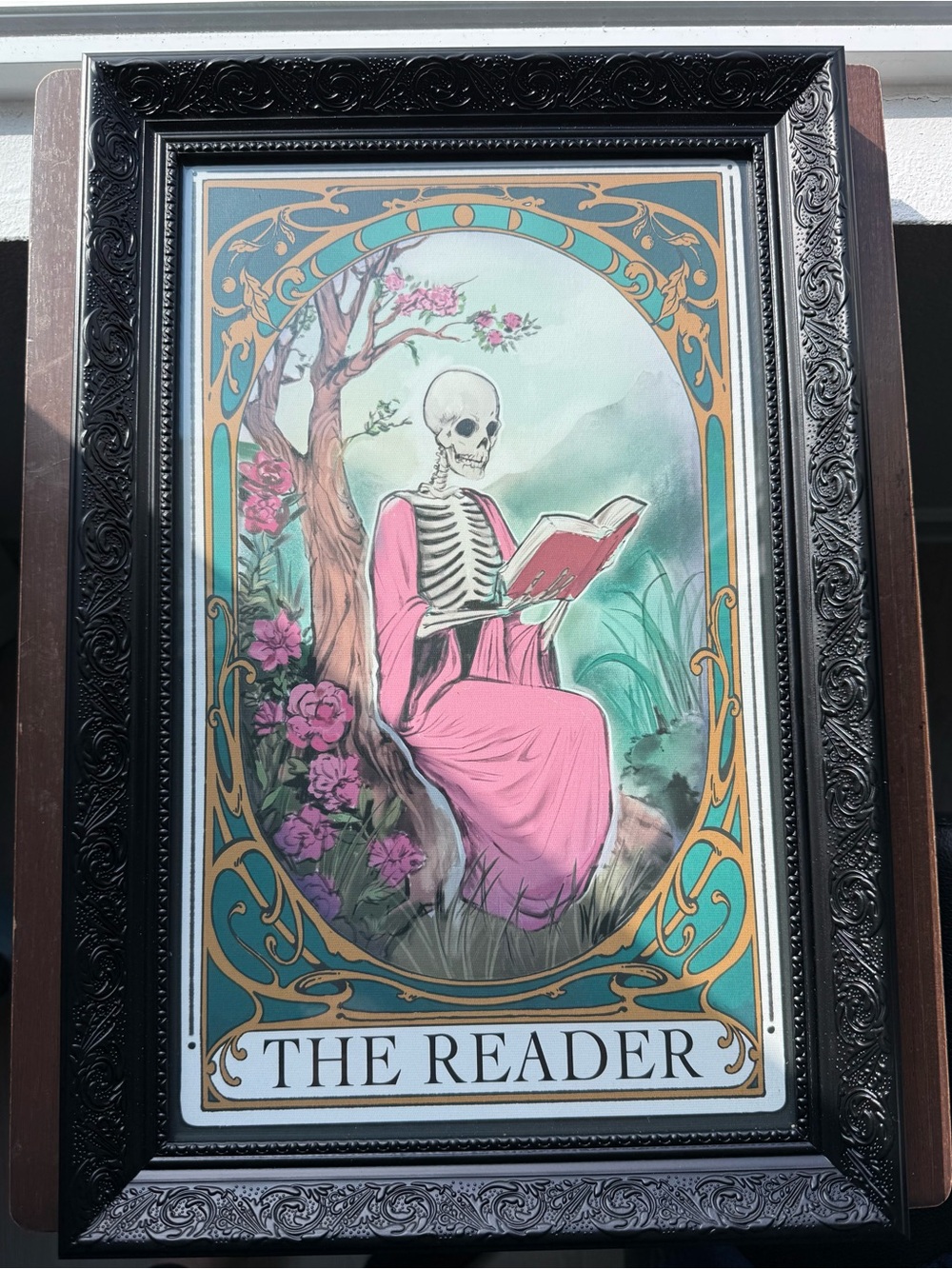 The Reader Art Print — Pink and Teal Illustrated Wall Art